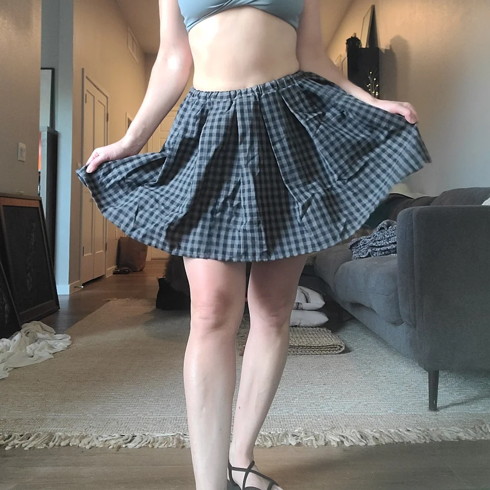 Black plaid skirt